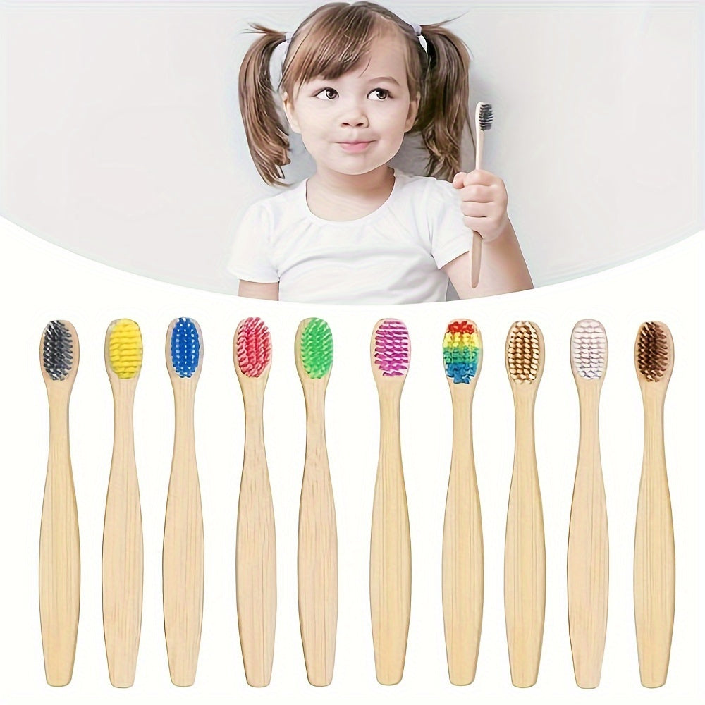 子供用竹製歯ブラシ 10本セット|ナチュラル素材で快適ケア