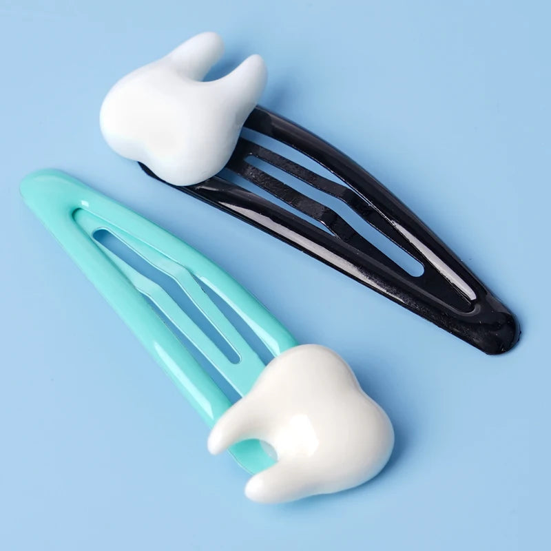 ミニ歯型ヘアクリップ 10個セット|デンタルギフト・かわいい髪留めアクセサリー
