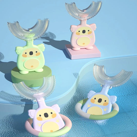 子ども用U字型歯ブラシ|360°・シリコン・口腔ケア・2〜12歳向け