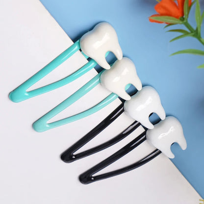 ミニ歯型ヘアクリップ 10個セット｜デンタルギフト・かわいい髪留めアクセサリー