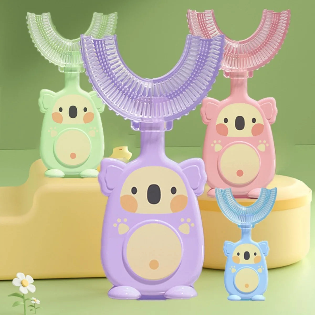 子ども用U字型歯ブラシ｜360°・シリコン・口腔ケア・2〜12歳向け