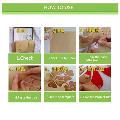 3D アクリル歯型ウォールステッカー｜ミラーアート・粘着式壁装飾シール