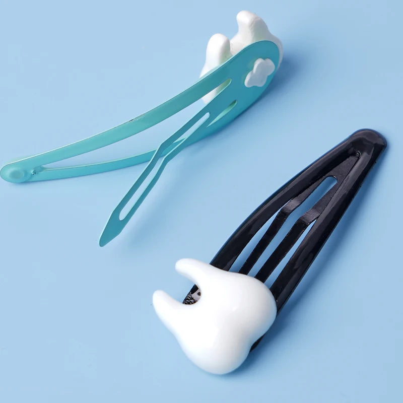 ミニ歯型ヘアクリップ 10個セット｜デンタルギフト・かわいい髪留めアクセサリー