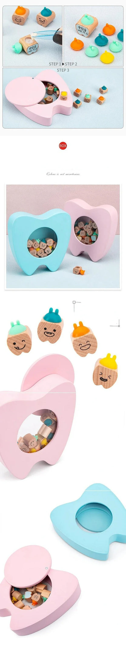 木製乳歯ケース｜男女兼用ベビー歯収納ボックス・記念用コレクションボックス