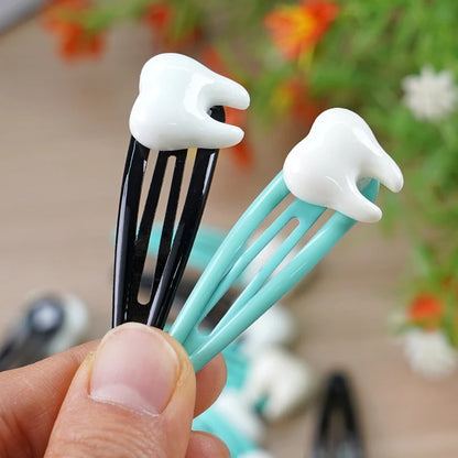 ミニ歯型ヘアクリップ 10個セット｜デンタルギフト・かわいい髪留めアクセサリー