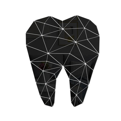 3D アクリル歯型ウォールステッカー｜ミラーアート・粘着式壁装飾シール